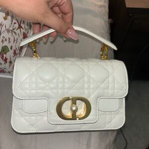 Dior Jolie Mini Top Handle Bag off white